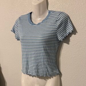 Heart & Hips Blue and White Striped Tee